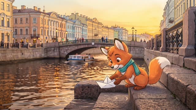 Лисёнок в стиле «Классика Disney» — кадр мультфильма