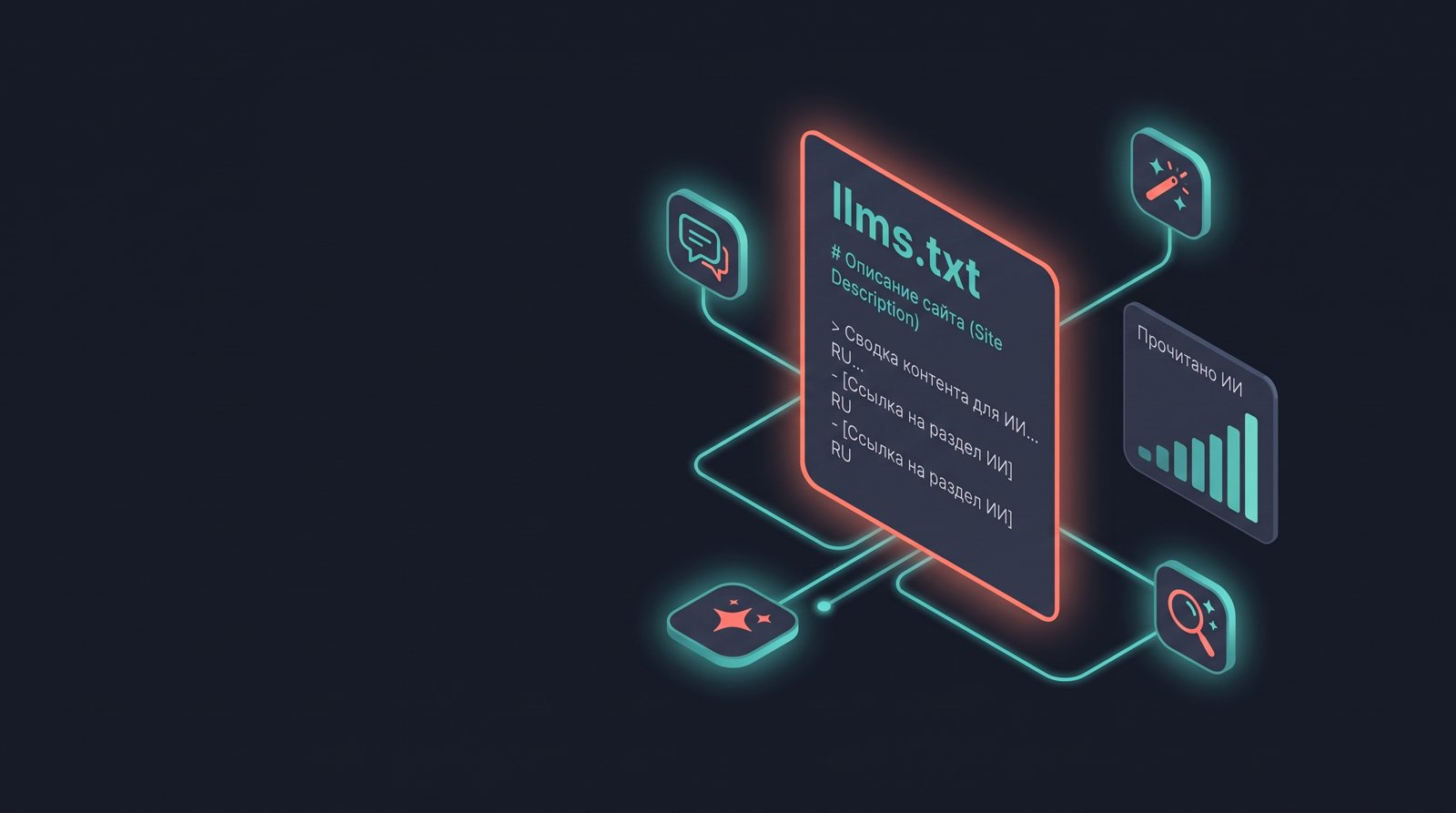 Файл llms.txt, связанный с ИИ-ассистентами, и график запросов